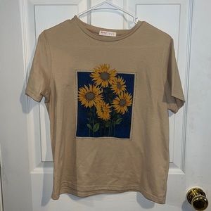 Beige, sunflower shirt (M)